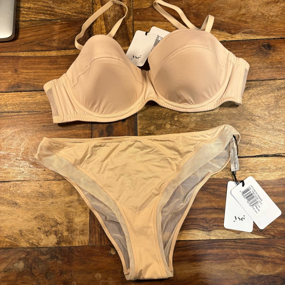 NEW YSE Paris French Lingerie Bra Panty Set - Histoire de femmes - Beige Pink